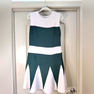 Raoul fitted green and pink dress